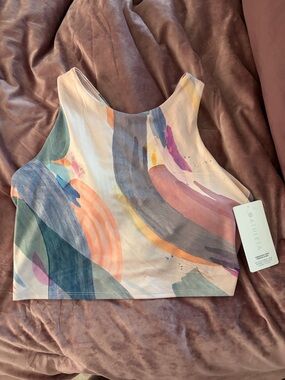 Athleta Pastel Abstract Print Crop Tank — Multi